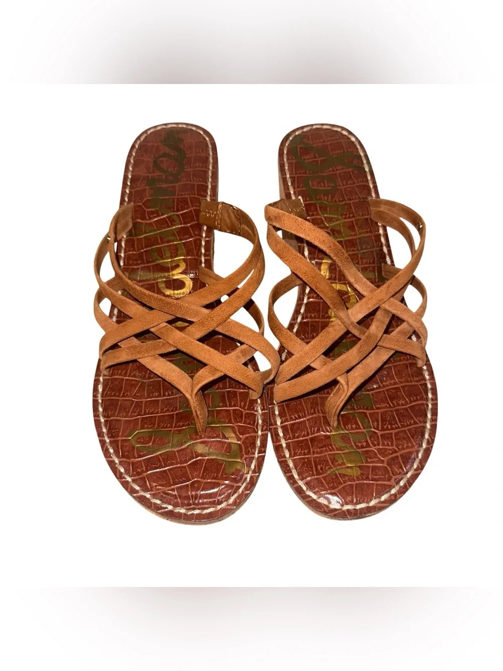 Sam Edelman Brown Cork Platform Wedge Strappy Sandals Size 8.5